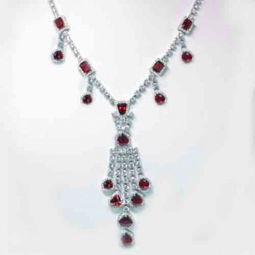 necklace ruby 2.50 ct diamonds