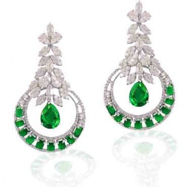 Earring stud 0.50ct  green diamond