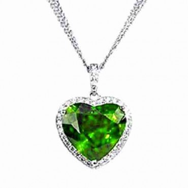 pendant heart green diamond 1.0 ct