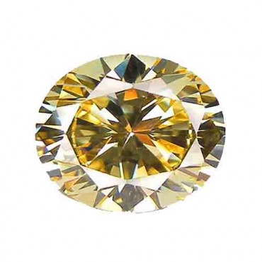 Cubic zirconia (cz) diamond oval 8x6 mm color yellow