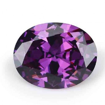 Cubic zirconia (cz) diamond oval 8x6 mm purple color