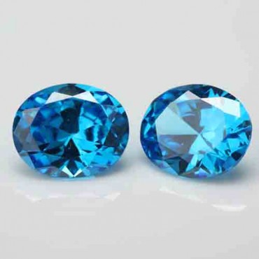 Cubic zirconia (cz) diamond oval 9x7 mm blue color