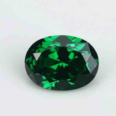 Cubic zirconia (cz) diamond oval 10x8 mm green color