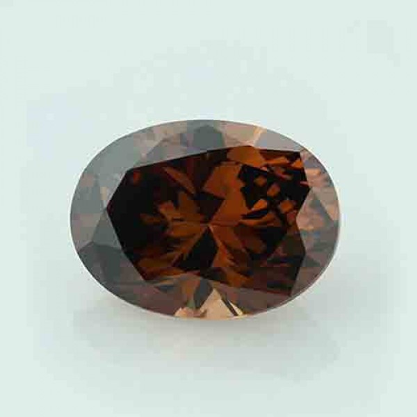 Cubic zirconia (cz) diamond oval 11.9 mm color brown