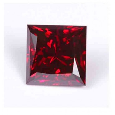 Cubic zirconia (cz) diamond princess 4x4 mm color red