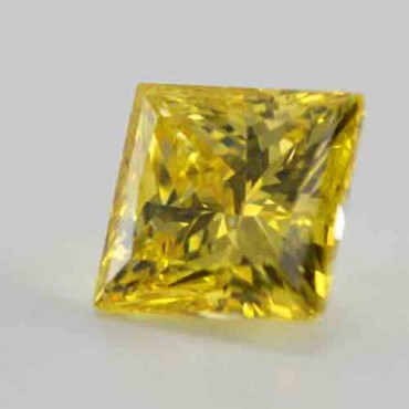Cubic zirconia (cz) diamond princess 4.5x4.5 mm color yellow