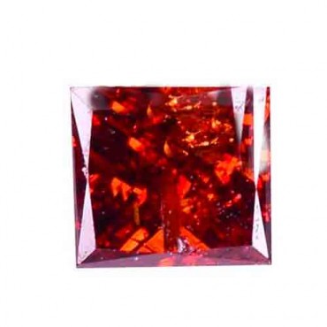 Cubic zirconia (cz) diamond princess 6x6 mm red